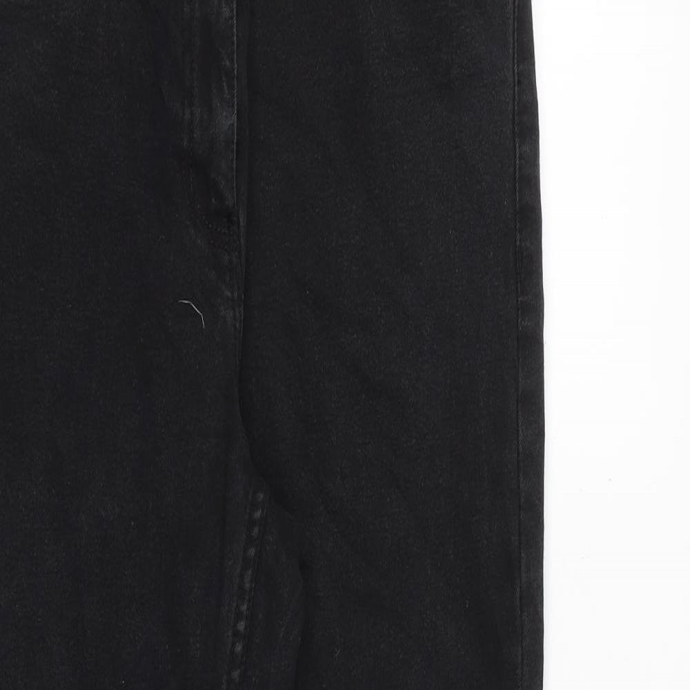 Cotton Traders Womens Black Cotton Straight Jeans Size 12 L27 in Regular Zip
