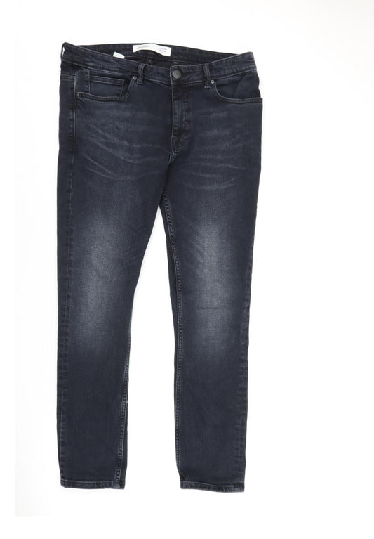 Burton Mens Black Cotton Straight Jeans Size 36 in L29 in Regular Zip
