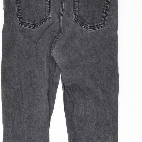 Oasis Womens Grey Cotton Skinny Jeans Size 12 L24 in Regular Zip