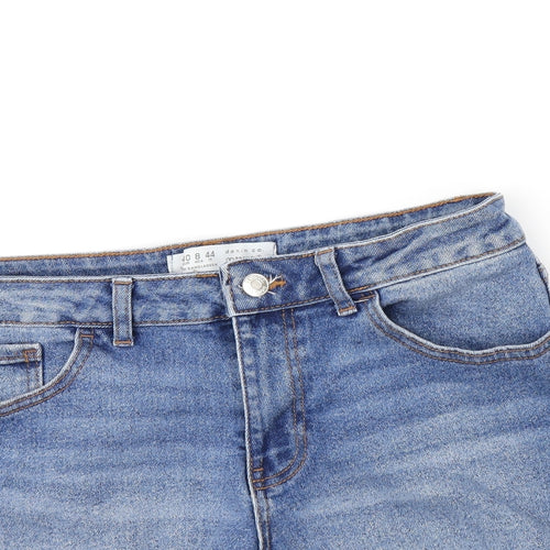 Denim & Co. Womens Blue Cotton Cut-Off Shorts Size 12 L3 in Regular Zip - Distressed Hems