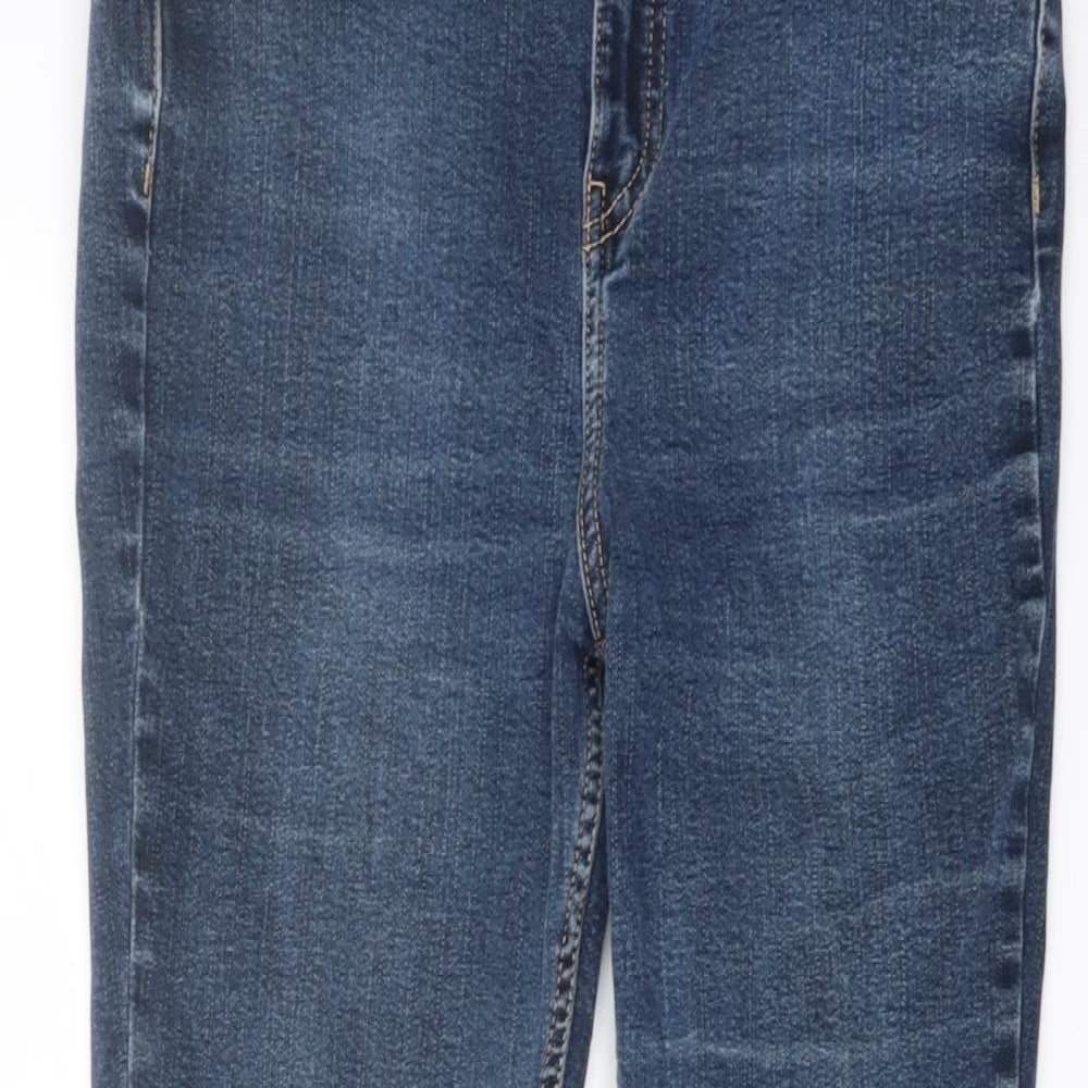 Per Una Womens Blue Cotton Bootcut Jeans Size 12 L30 in Regular Button