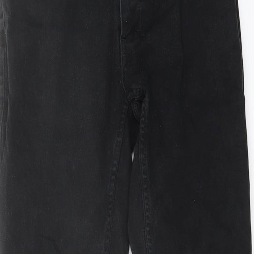 George Mens Black Cotton Straight Jeans Size 30 in L32 in Regular Button