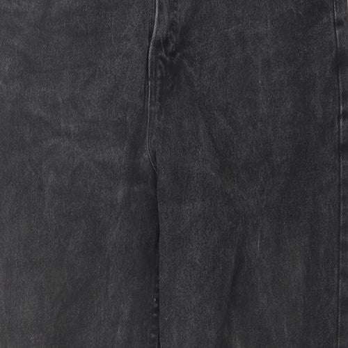 Marks and Spencer Mens Grey Cotton Straight Jeans Size 34 in L29 in Regular Button