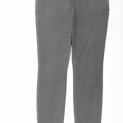 Wallis Womens Green Cotton Jegging Jeans Size 12 L28 in Regular Zip