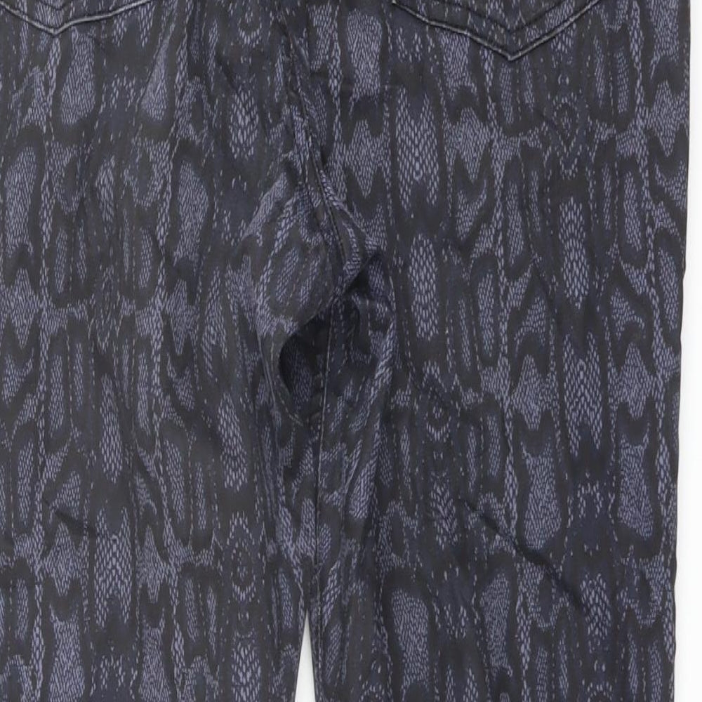 Marks and Spencer Womens Blue Animal Print Cotton Jegging Jeans Size 16 L25 in Regular - Snakeskin Pattern
