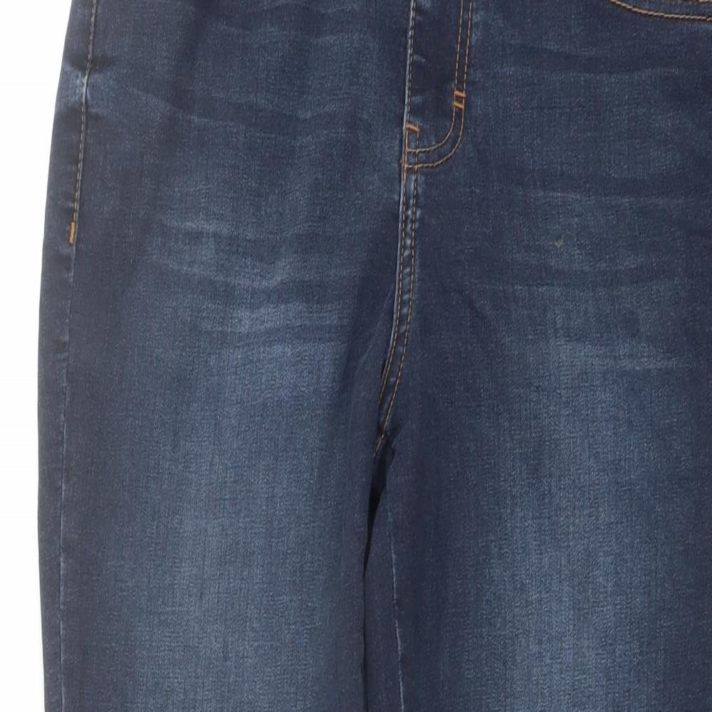 TU Womens Blue Cotton Skinny Jeans Size 12 L26 in Regular Button