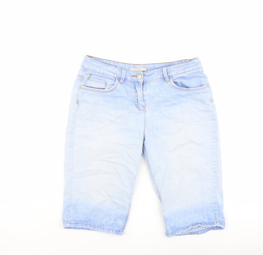 George Womens Blue Cotton Skimmer Shorts Size 10 L13 in Regular Button