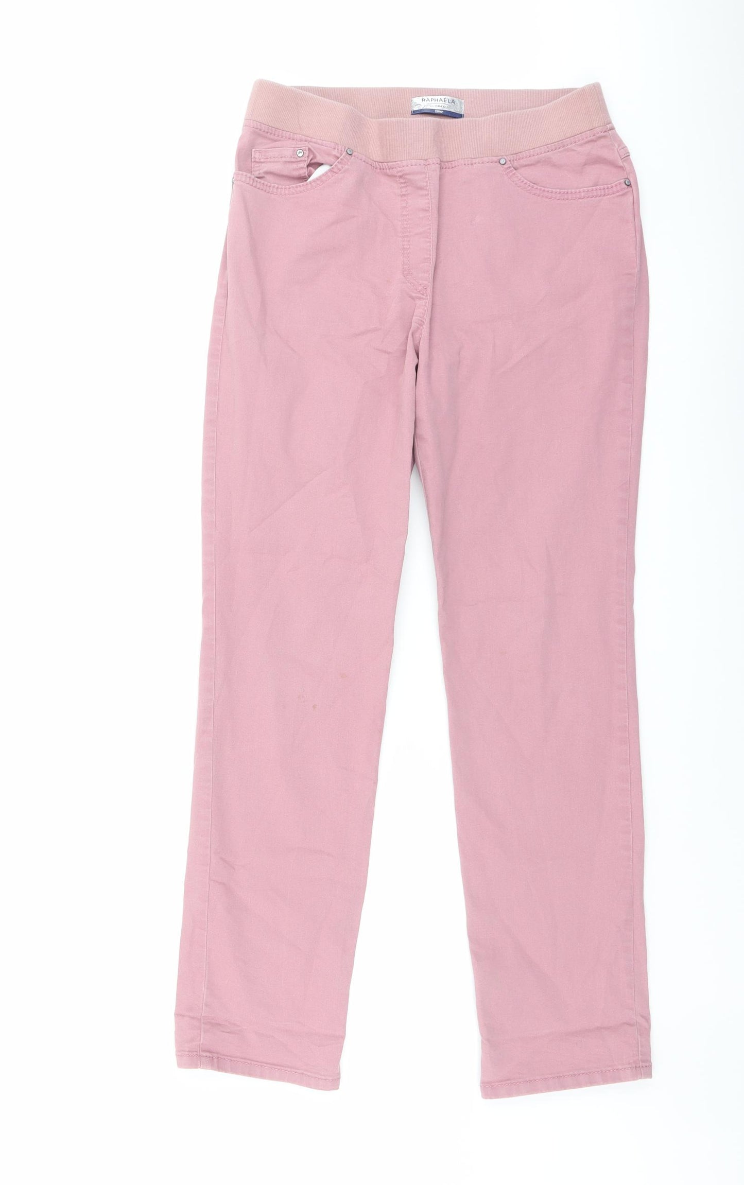 Raphaela Womens Pink Cotton Straight Jeans Size 12 L29 in Slim