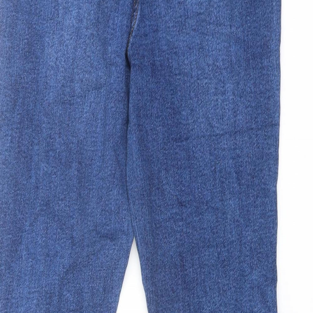 Papaya Womens Blue Cotton Bootcut Jeans Size 12 L30 in Regular Button