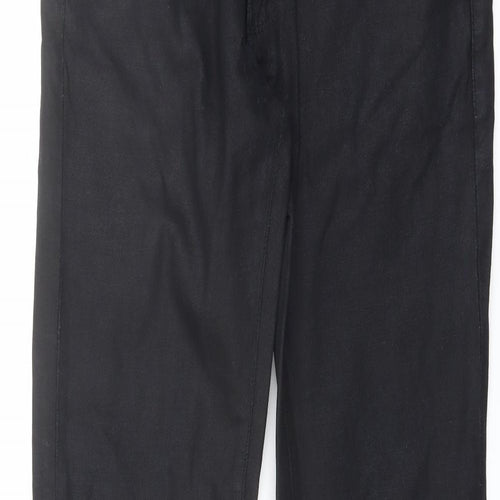 Zara Mens Black Cotton Straight Jeans Size 34 in L34 in Regular Button