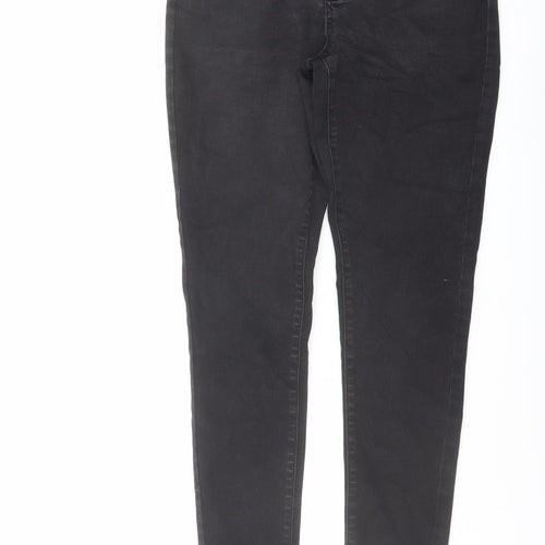 Nutmeg Womens Black Cotton Skinny Jeans Size 12 L28 in Regular Button
