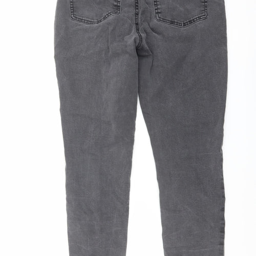 Denim & Co. Womens Grey Cotton Skinny Jeans Size 14 L26 in Regular Button
