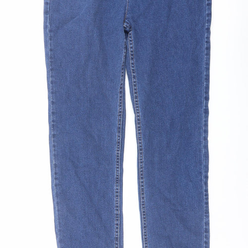 Marks and Spencer Womens Blue Cotton Straight Jeans Size 12 L30 in Regular Button