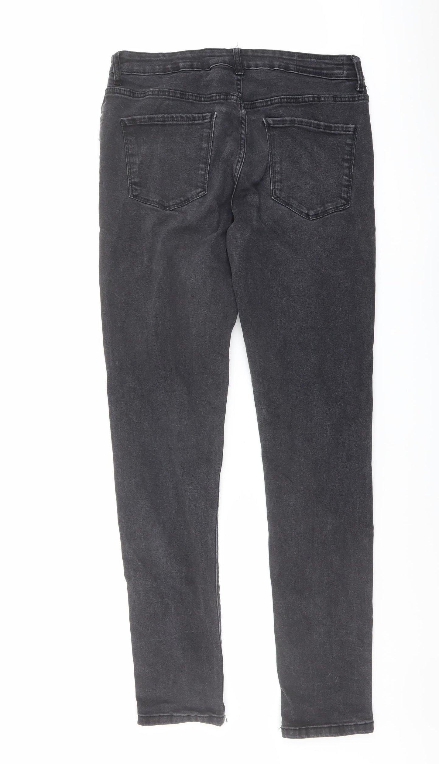 Denim & Co. Mens Grey Cotton Skinny Jeans Size 34 in L34 in Regular Button