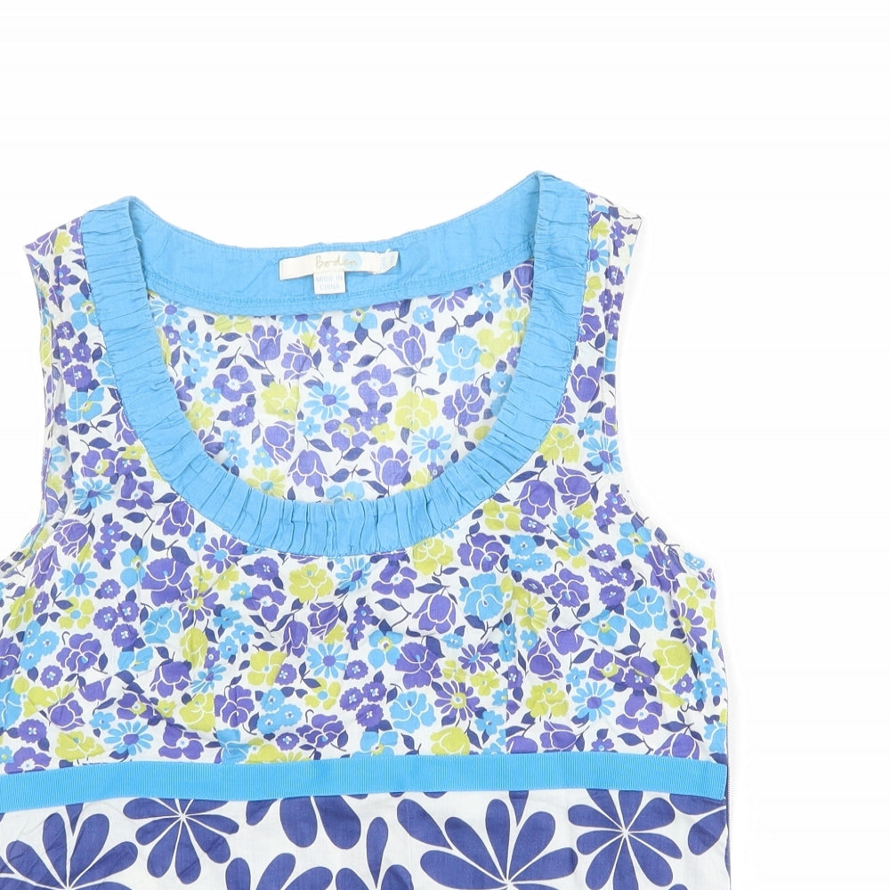 Boden Womens Multicoloured Floral 100% Cotton Basic Tank Size 10 Scoop Neck