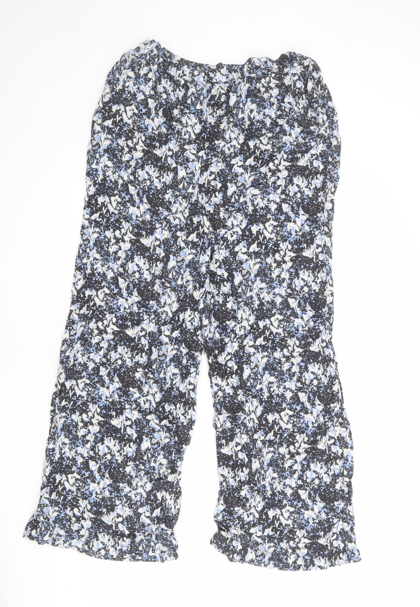 NEXT Womens Multicoloured Geometric Viscose Trousers Size 14 L25 in Regular