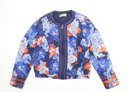 Per Una Womens Multicoloured Floral Jacket Size 14 Zip
