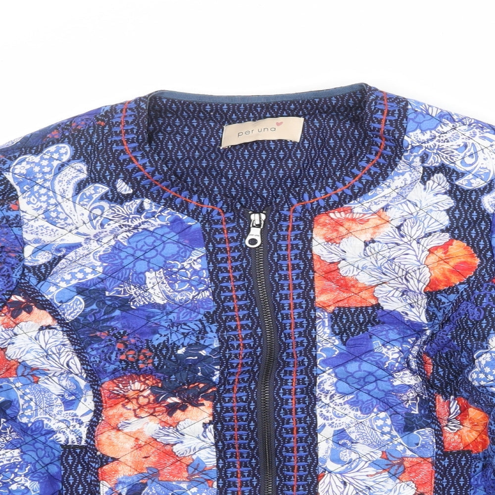 Per Una Womens Multicoloured Floral Jacket Size 14 Zip