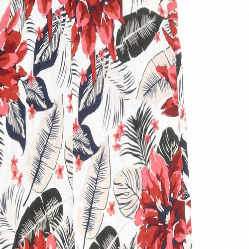 ESMARA Womens Multicoloured Floral Linen Jumpsuit One-Piece Size 12 L20 in Button