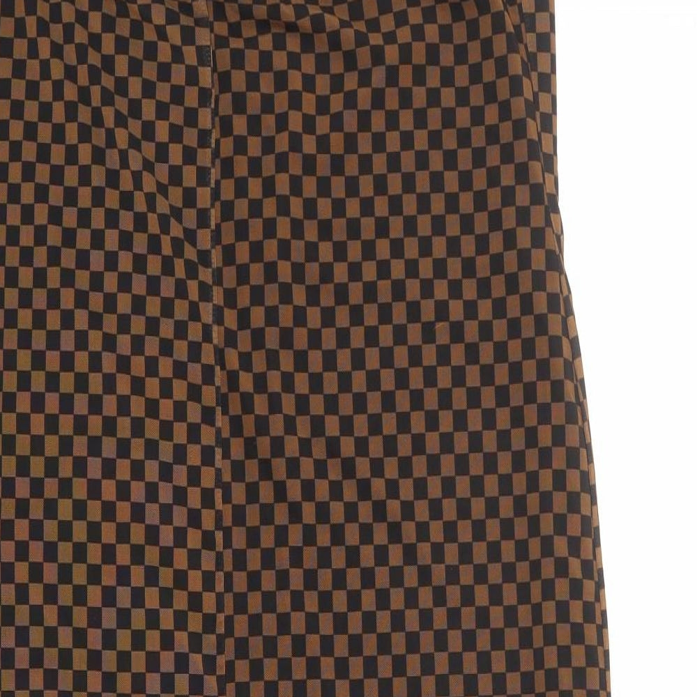 ASOS Womens Brown Check Polyester Slip Dress Size 18 Cowl Neck Pullover