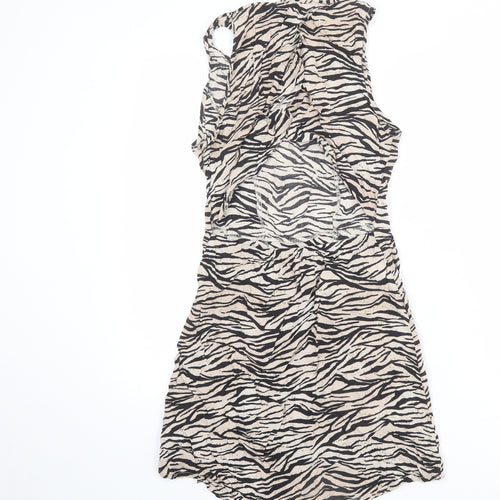 VANS Womens Beige Animal Print Viscose A-Line Size M Round Neck Pullover - Tiger pattern