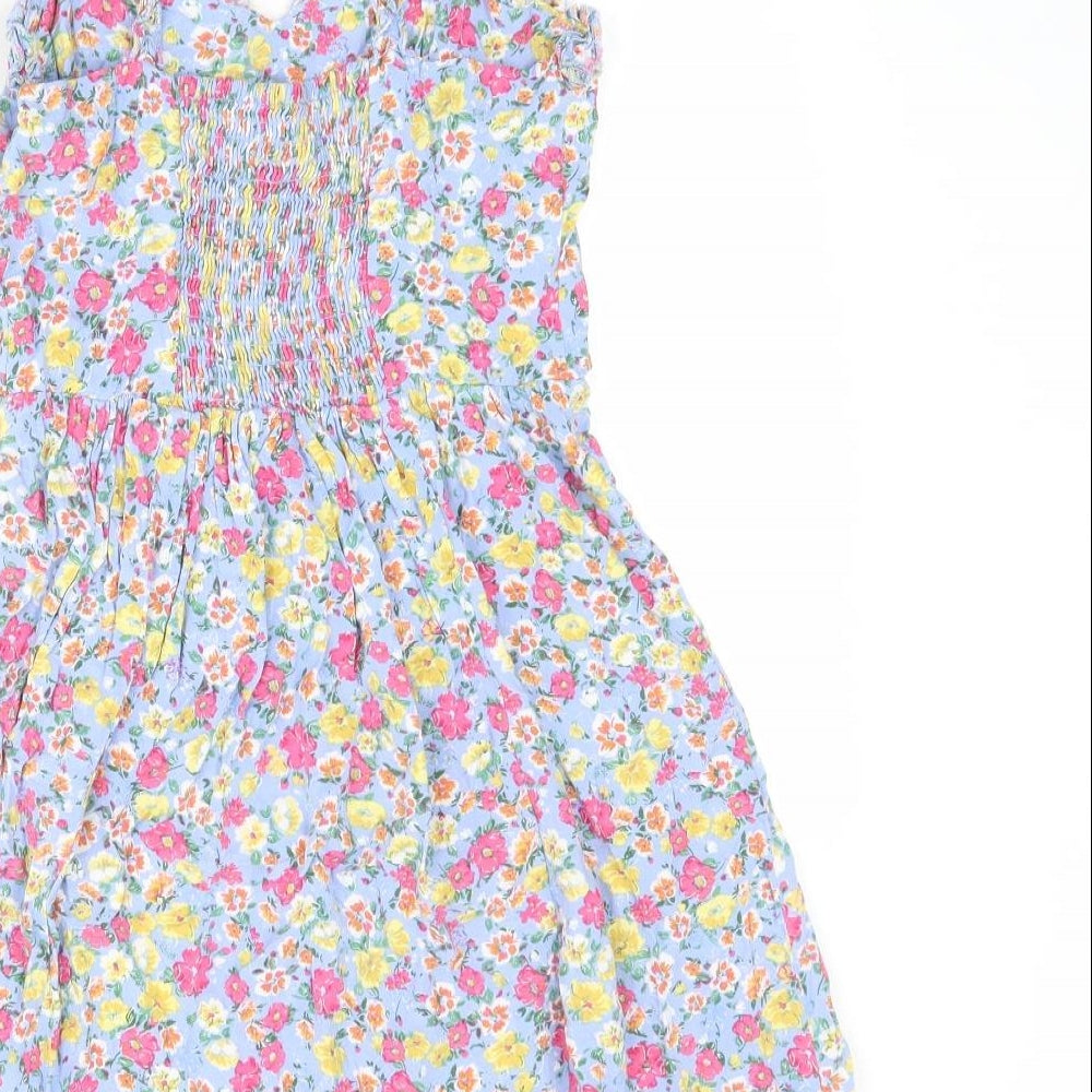 New Look Womens Multicoloured Floral Viscose Tank Dress Size 12 V-Neck Pullover