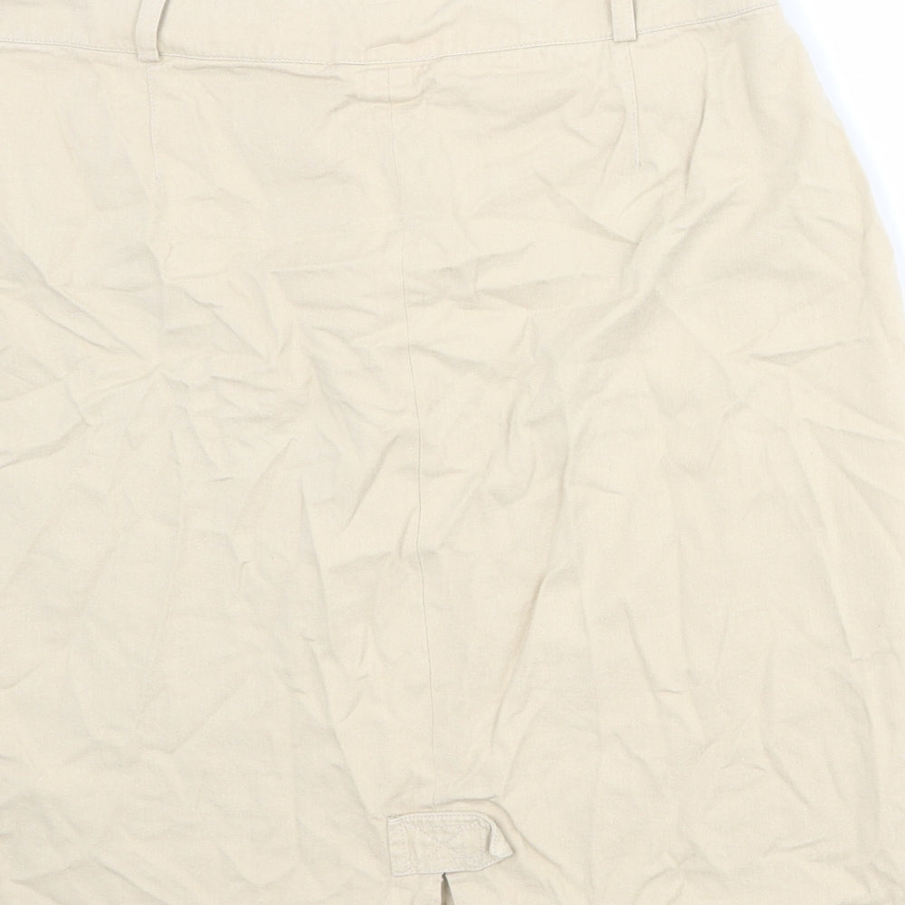 Select Womens Beige Cotton Cargo Skirt Size 16 Zip
