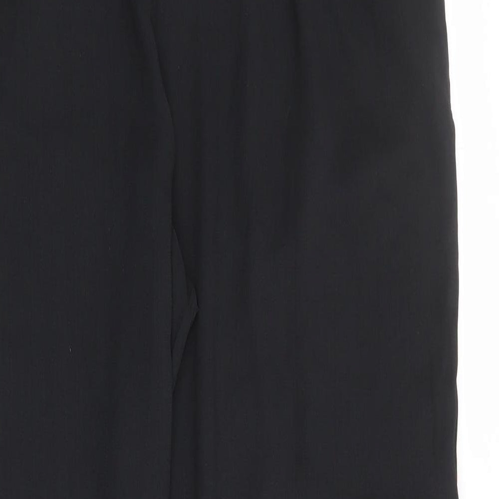 PRETTYLITTLETHING Womens Black Linen Carrot Trousers Size 14 L28 in Regular