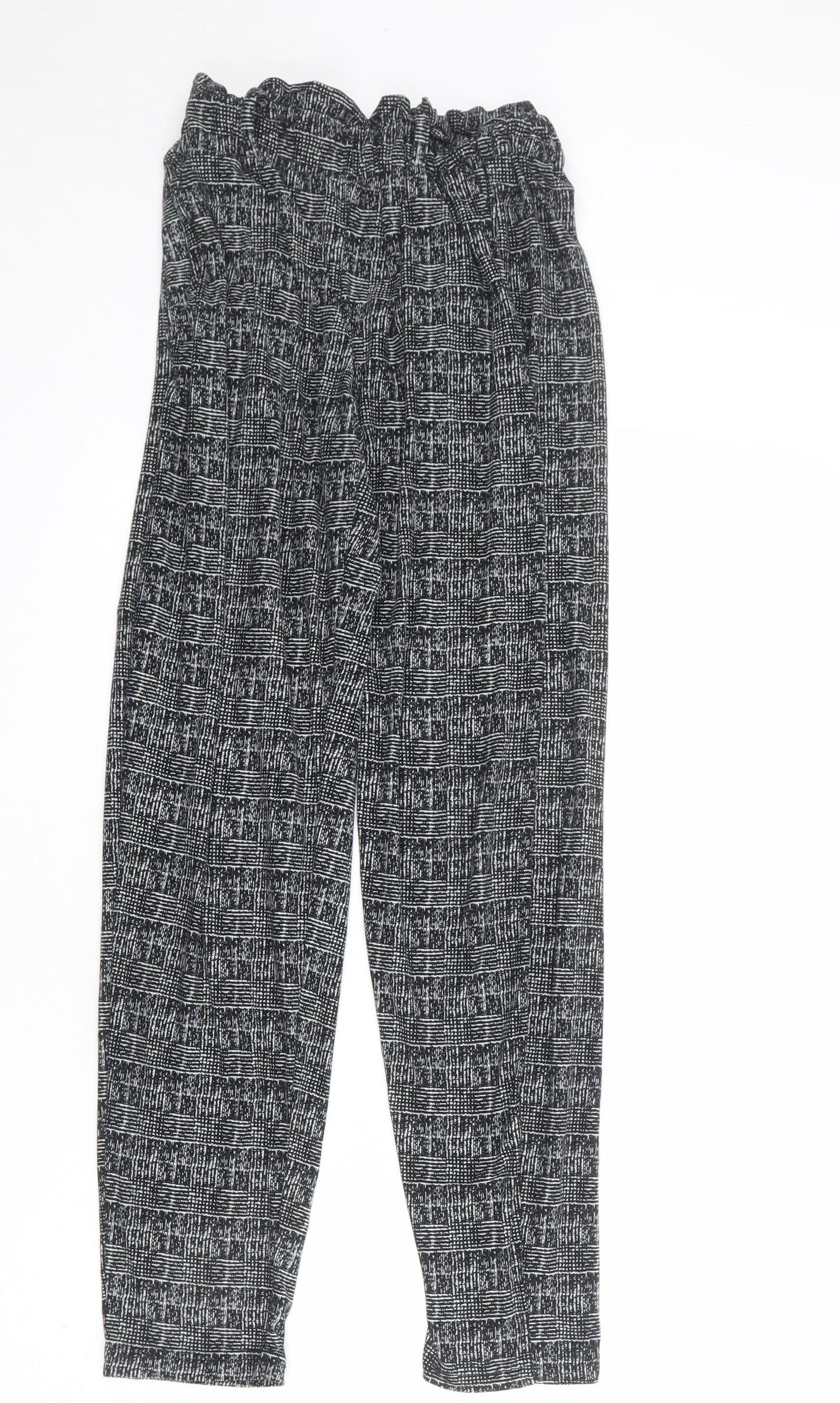 QED London Womens Black Geometric Polyester Dress Pants Trousers Size S L28 in Regular