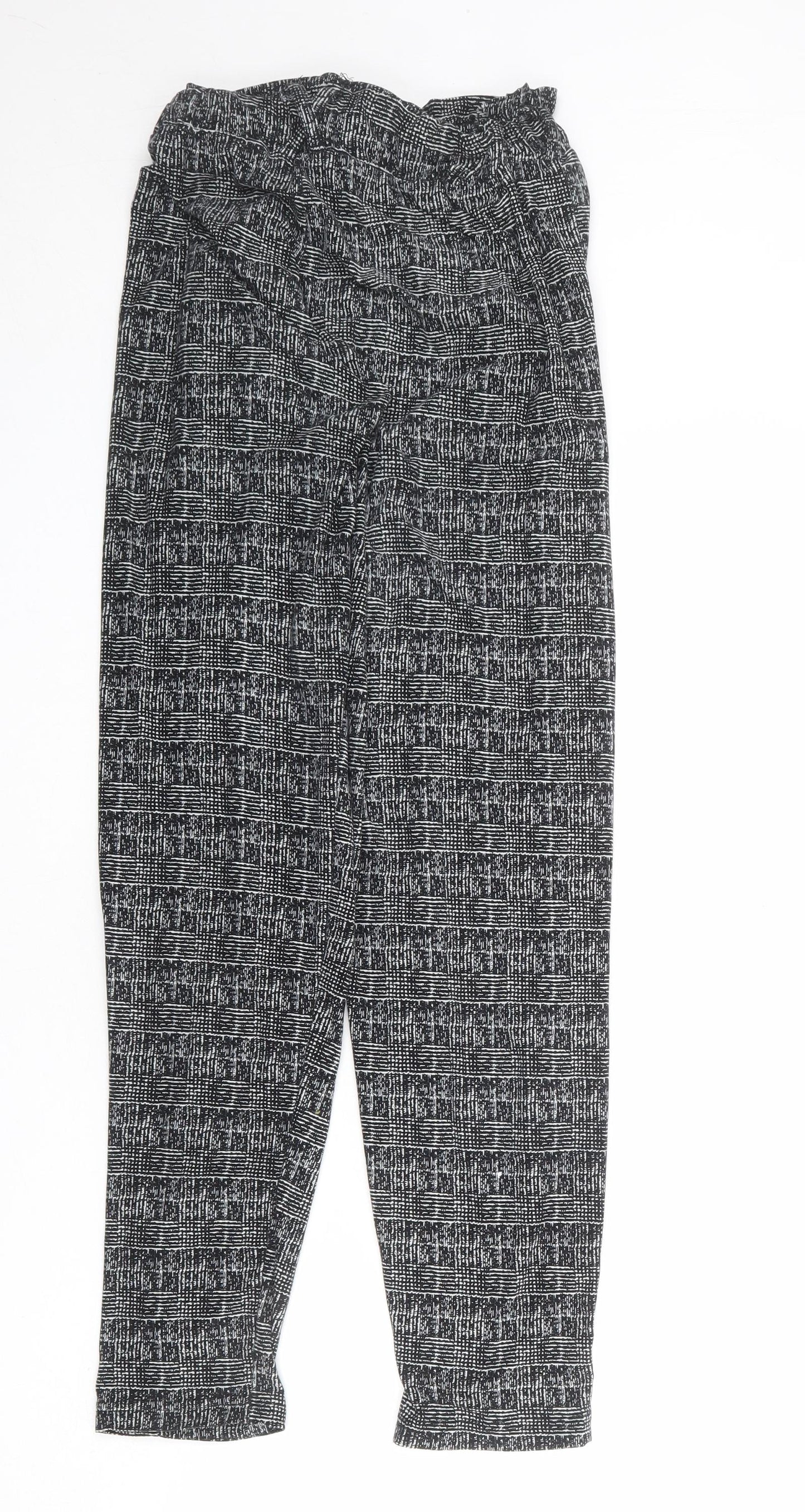 QED London Womens Black Geometric Polyester Dress Pants Trousers Size S L28 in Regular