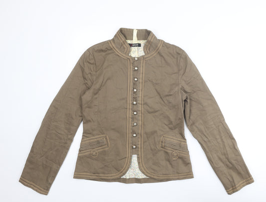 Morgan de Toi Womens Brown Military Jacket Jacket Size 12 Button