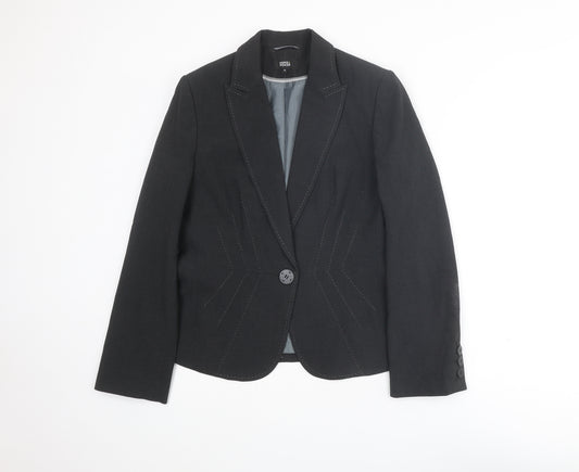 Marks and Spencer Womens Grey Polyester Jacket Blazer Size 12 - Stitch Detail
