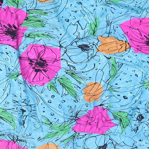 Parigi Womens Multicoloured Floral Silk Basic Blouse Size 16 V-Neck - Wrap Front Detail