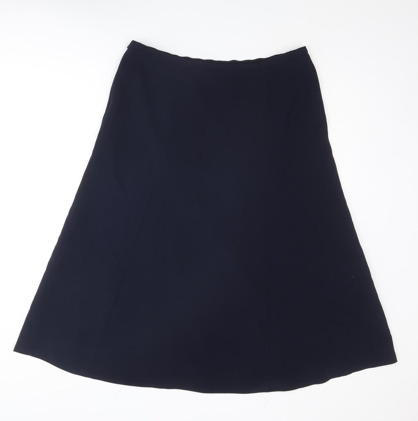 Basler Womens Blue Polyester Swing Skirt Size 16 Zip