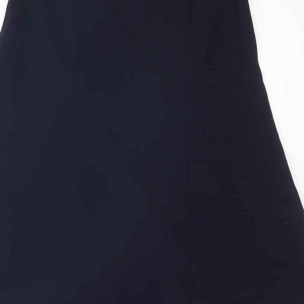 Basler Womens Blue Polyester Swing Skirt Size 16 Zip