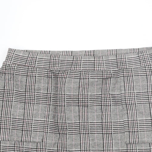 NEXT Womens Grey Plaid Polyester A-Line Skirt Size 14