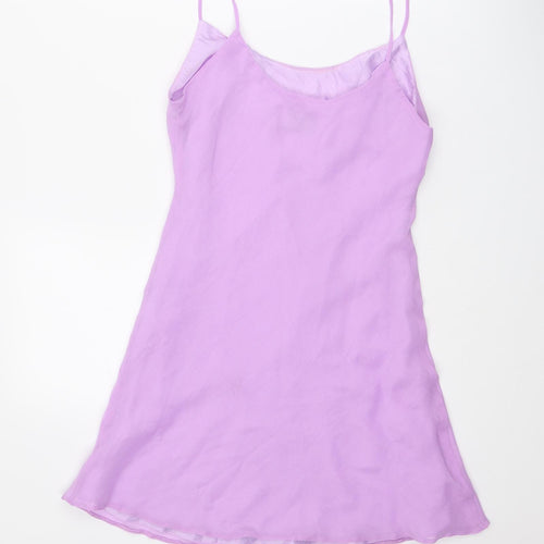 ASOS Womens Purple Polyester Slip Dress Size 12 Scoop Neck Pullover