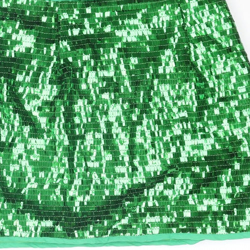 PRETTYLITTLETHING Womens Green Polyester Mini Skirt Size 6 Zip