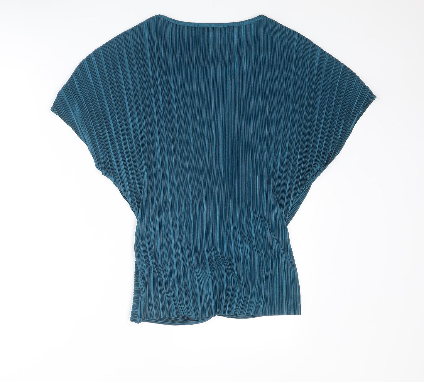 Dorothy Perkins Womens Blue Polyester Basic Blouse Size 10 Boat Neck - Plisse