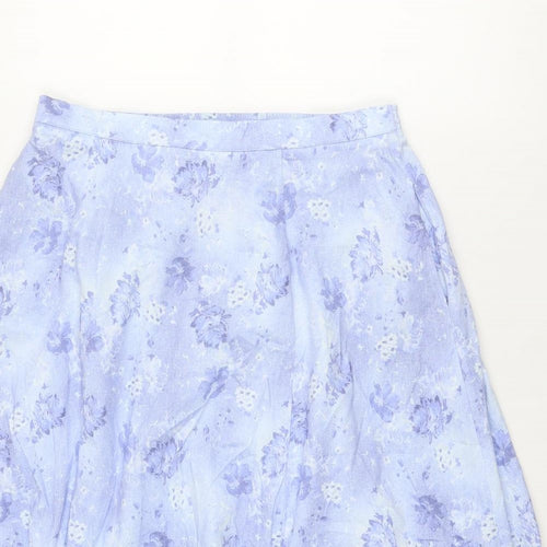 Country Collection Womens Blue Floral Cotton Swing Skirt Size 16