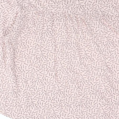 Boden Womens Pink Geometric Cotton Basic Blouse Size L Round Neck