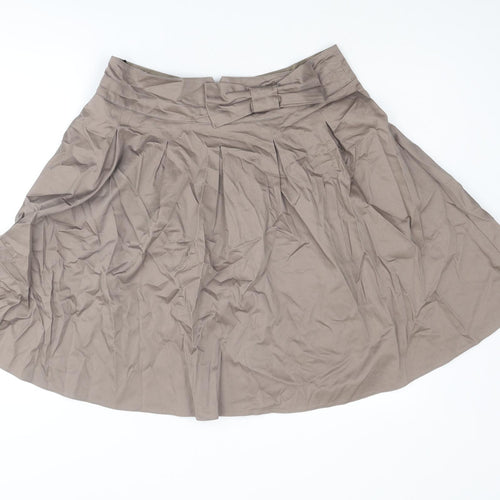 Dorothy Perkins Womens Brown Cotton Tulip Skirt Size 14 Zip