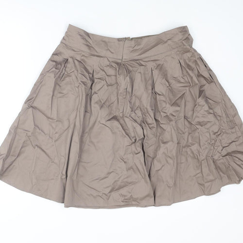 Dorothy Perkins Womens Brown Cotton Tulip Skirt Size 14 Zip