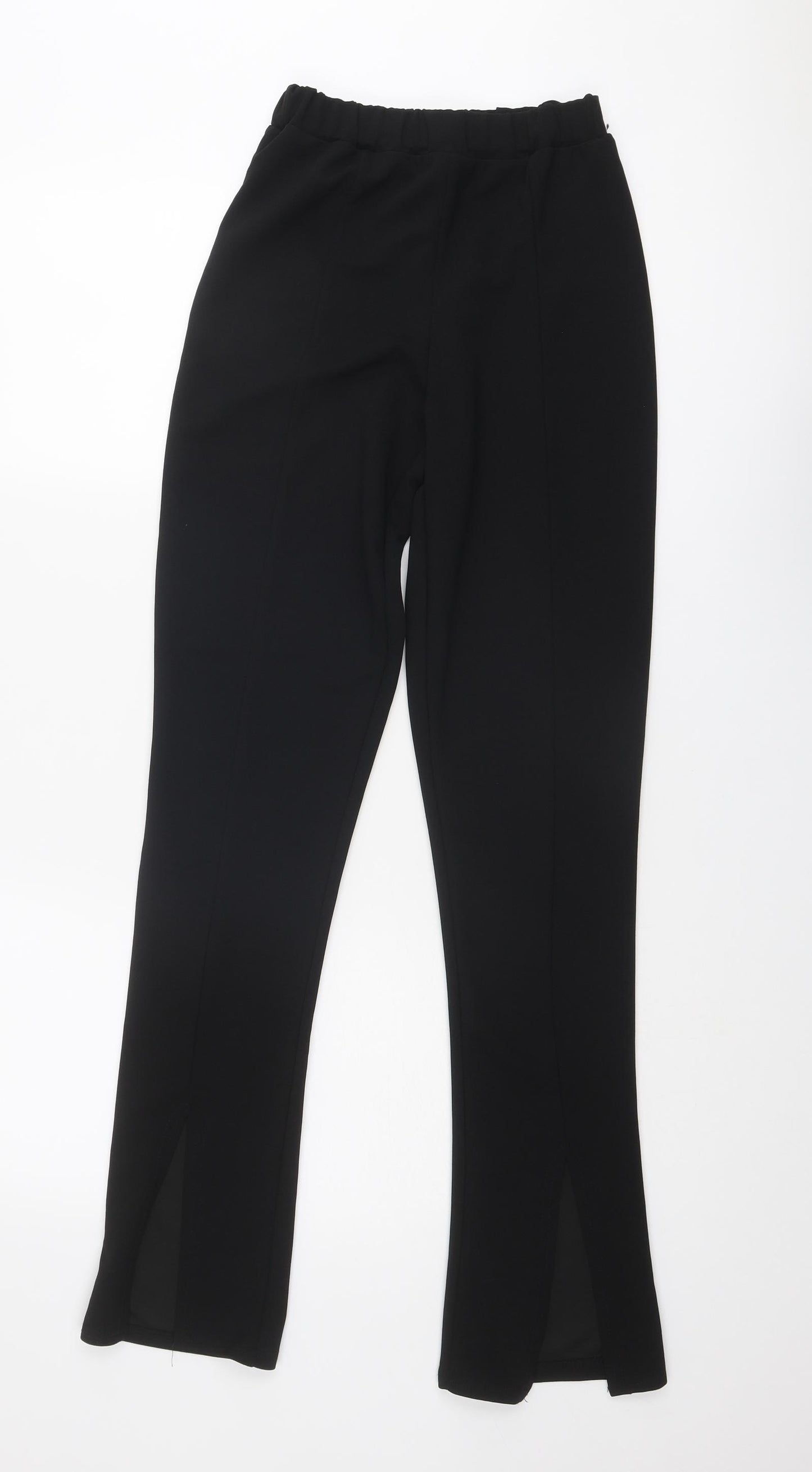 Rebellious Fashion Womens Black Polyester Trousers Size 8 L32 in Regular