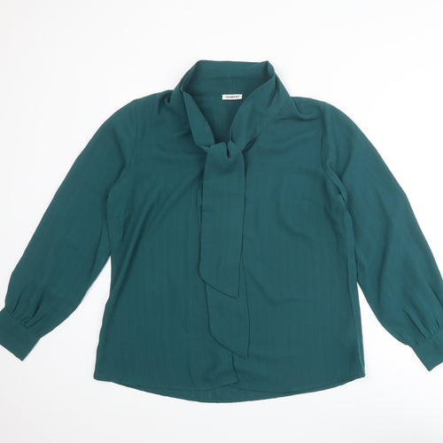Damart Womens Green Polyester Basic Blouse Size 16 Cowl Neck