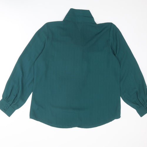Damart Womens Green Polyester Basic Blouse Size 16 Cowl Neck