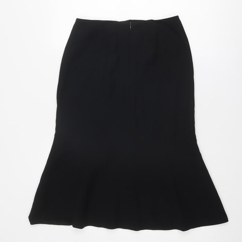 Jasper Conran Womens Black Viscose Swing Skirt Size 8 Zip
