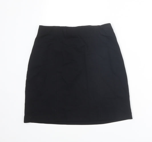 Marks and Spencer Womens Black Viscose A-Line Skirt Size 8