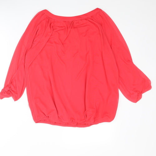 Wallis Womens Pink Polyester Basic Blouse Size M Boat Neck