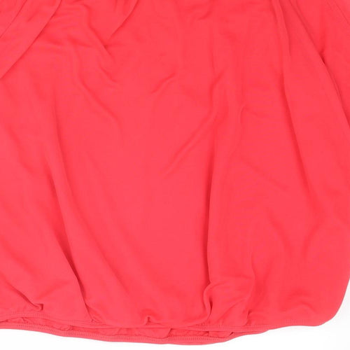 Wallis Womens Pink Polyester Basic Blouse Size M Boat Neck